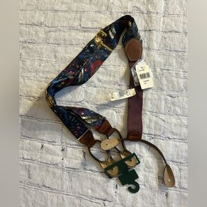 COLOURS BY ALEXANDER JULIAN MULTI COLORED WITH BROWN ACCENT GOLD TONE SUSPENDERS